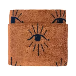 Image of Theia Abstract Eye Hand Towel Pecan