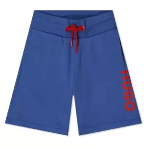 Image of HUGO Large Logo Shorts - Blue