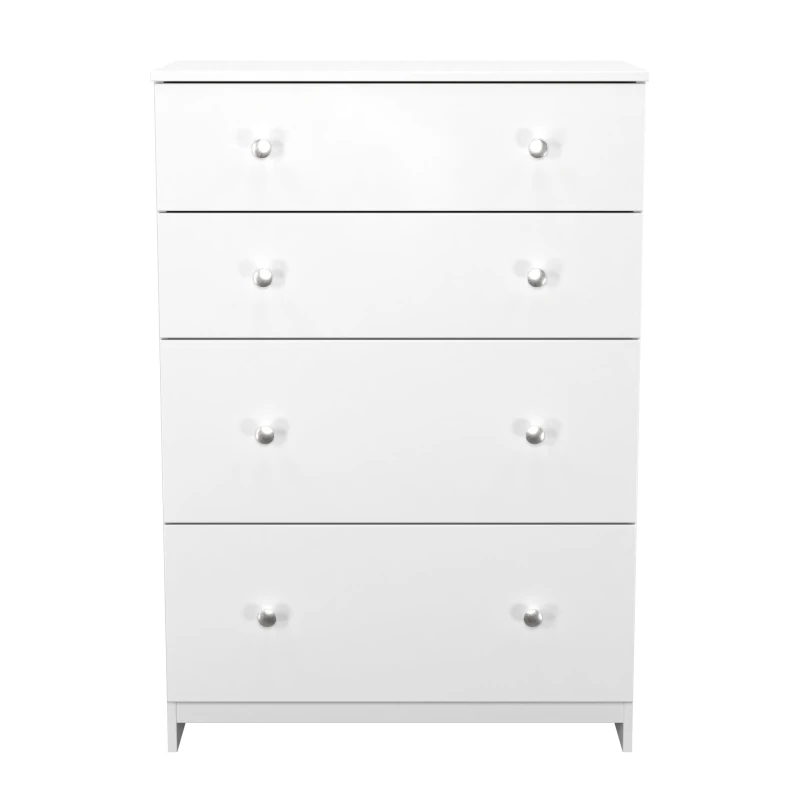 Image of Yarmouth Ready Assembled Matt White 4 Drawer Deep Chest (H)1067mm (W)740mm (D)390mm