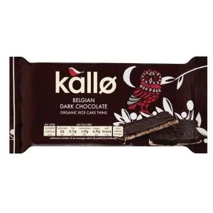 Image of Kallo 90g Gluten free Rice Cake Thins Belgian Dark Chocolate A07900