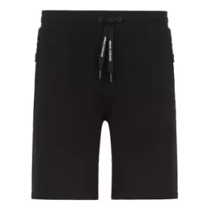 Image of Armani Exchange Small Logo Fleece Shorts - Black
