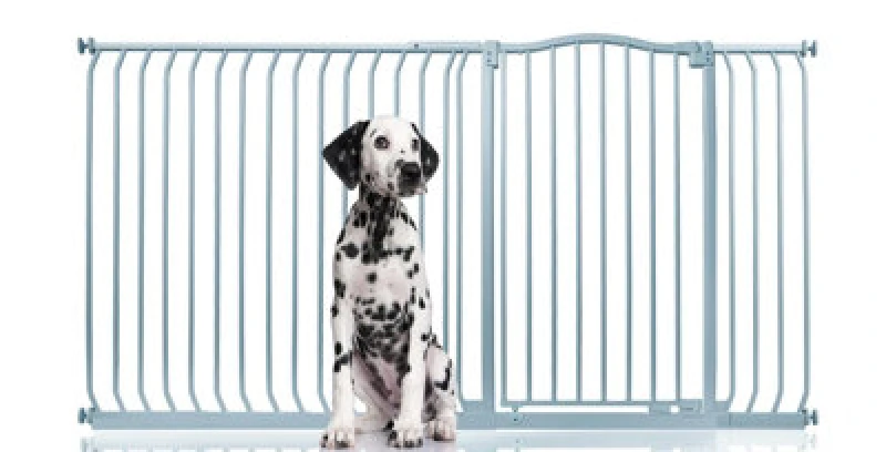 Image of Bettacare Extra Tall Curved Top Dog Gate, 189Cm - 198Cm, Matt Grey, Extra Tall 100Cm In Height, Pressure Fit Pet Gate