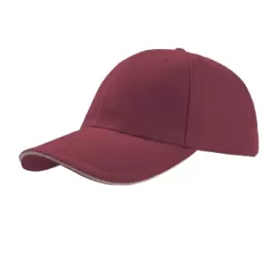 Image of Atlantis Liberty Sandwich Heavy Brush Cotton 6 Panel Cap (Pack Of 2) (One Size) (Burgundy)