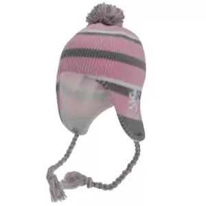 Image of Childrens/Kids Scotland Peruvian Winter Thermal Bobble Hat With Tassels (One Size) (Pink/Grey/White)