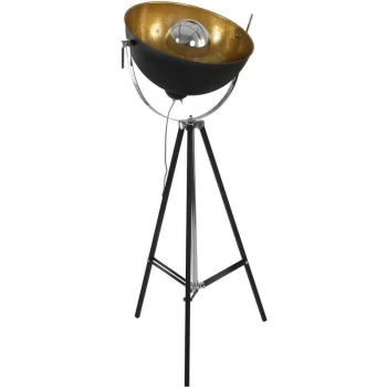 Image of Sienna Lighting - Sienna Eelco Floor Lamp Black Matt, Chrome Polished, Gold Matt