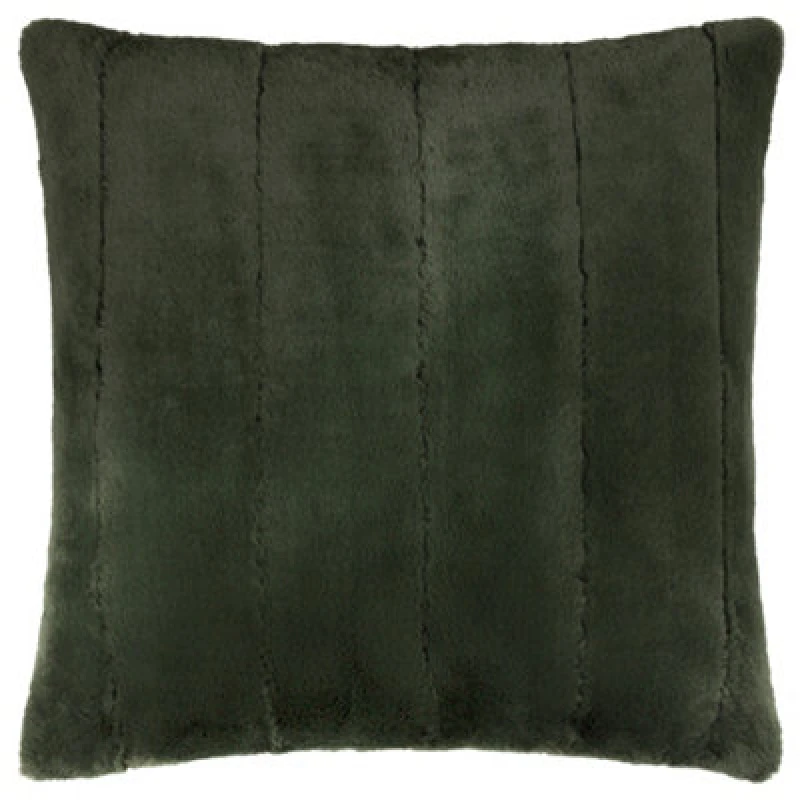 Image of Paoletti Paoletti Empress Faux Fur Cushion in Dark Green Size: 55cm x 55cm Dark Green 55cm x 55cm Unisex 5025532831620