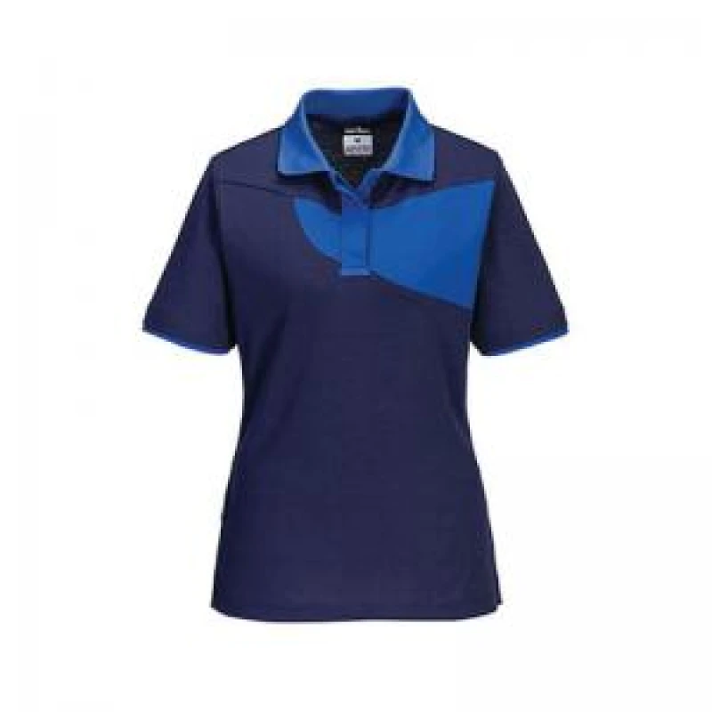 Image of Portwest PW2 Womens Polo Shirt PW219NRRL Colour: Navy / Royal Blue