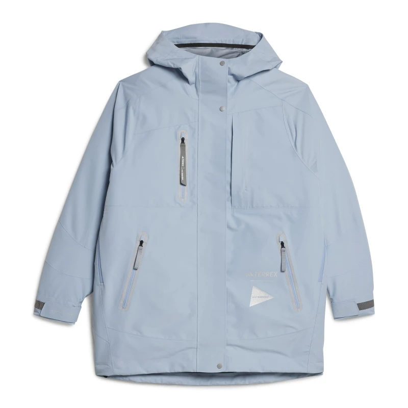 Image of adidas Terrex + and wander XPLORIC Jacket Womens Blue female 10 (S)