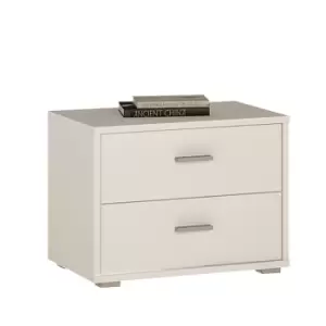Image of 4 You 2 Drawer Low Chest/Bedside In Pearl White
