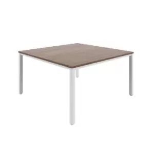 Image of Fraction Infinity Square Dark Walnut Meeting Table With White Legs - 140 X 140
