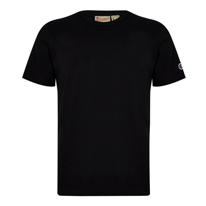 Image of Champion Crewneck T-Shirt Mens - Black XS