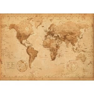 Image of World Map Antique Style Poster