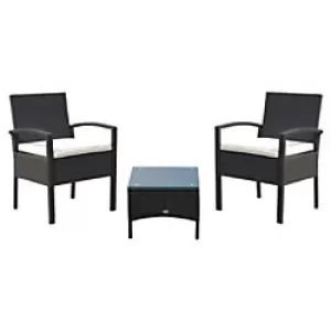 Image of Outsunny Rattan Wicker Patio Set 863-039CF Deep Coffee, Cream-White