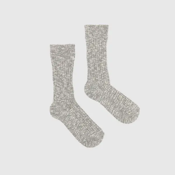 Image of BIRKENSTOCK grey cotton slub sock 1 pack Grey UK 3.5-5