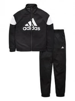 Image of adidas Boys Badge of Sport Tracksuit - Black, Size 5-6 Years