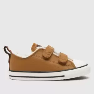 Image of Converse Tan All Star 2v Lo Leather Toddler Trainers