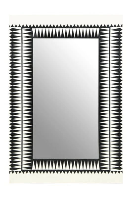 Image of Orsina Issey Wall Mirror, Black, White, Natural, Glass, Wood