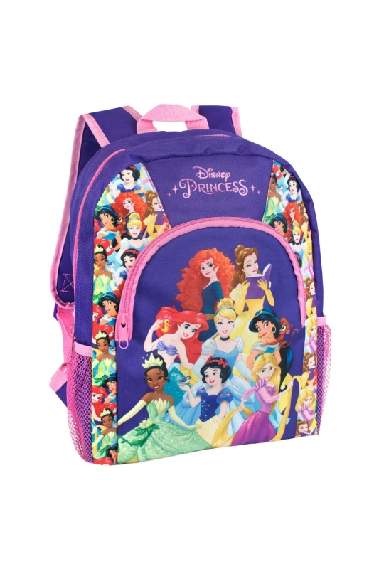 Image of Disney Princess Backpack Jasmine Cinderella Ariel Snow White Belle Rapunzel Purple