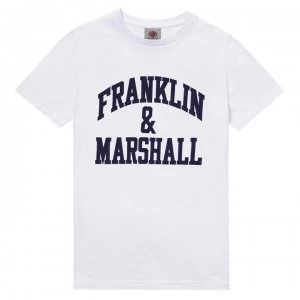 Image of Franklin and Marshall Logo T Shirt - Bright White