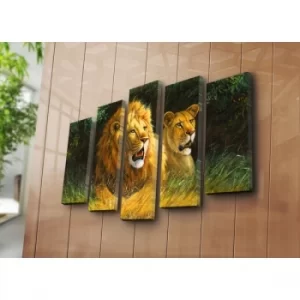Image of 5PATK-131 Multicolor Decorative Canvas Painting (5 Pieces)