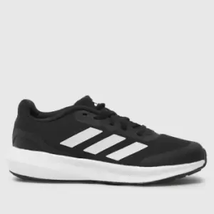 Image of Adidas Black & White Runfalcon 3.0 Junior Trainers