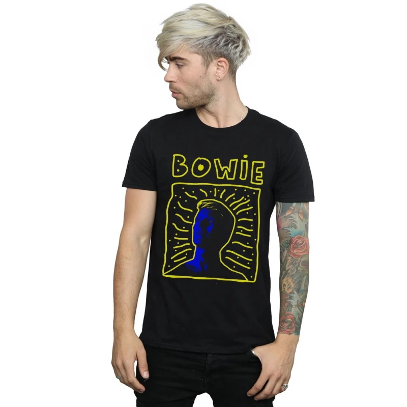 Image of David Bowie David Bowie Men 90s Frame T-Shirt in Black Size: Small Black S Male 5057981568697