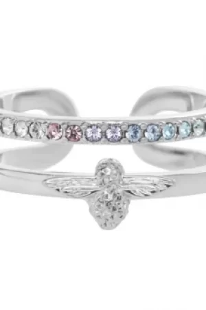 Image of Olivia Burton Jewellery Rainbow Bee Rainbow Bee Ring Silver OBJAMR28B