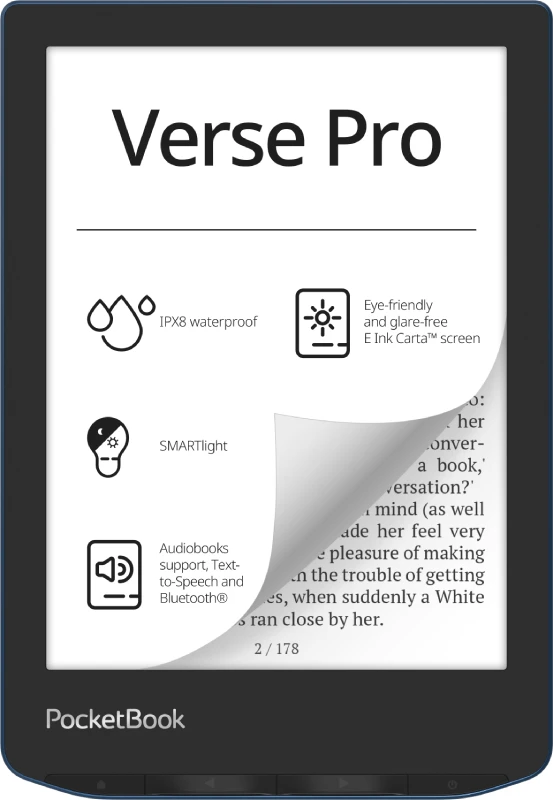 Image of PocketBook Verse Pro e-book reader Touch Screen 16GB WiFi Black. Blue