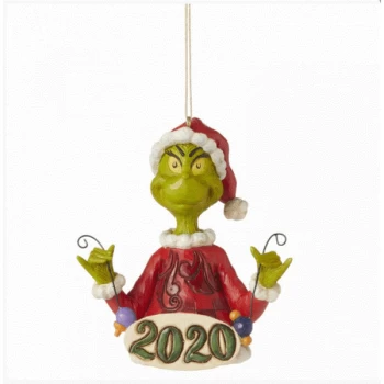 Image of Grinch Holding String of Ornaments Hanging Ornament