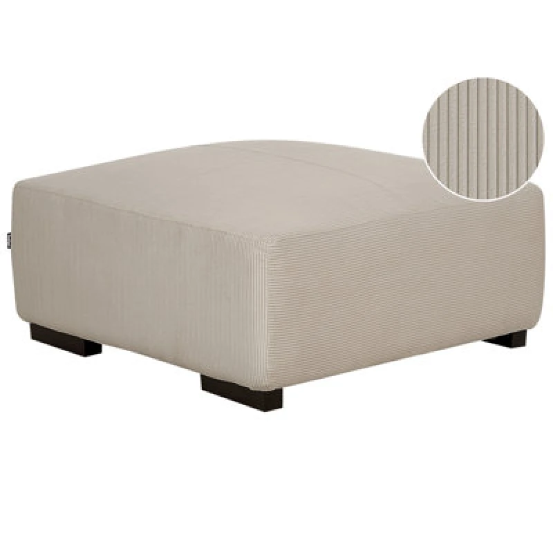 Image of Beliani Modern Ottoman Lungo Corduroy Beige