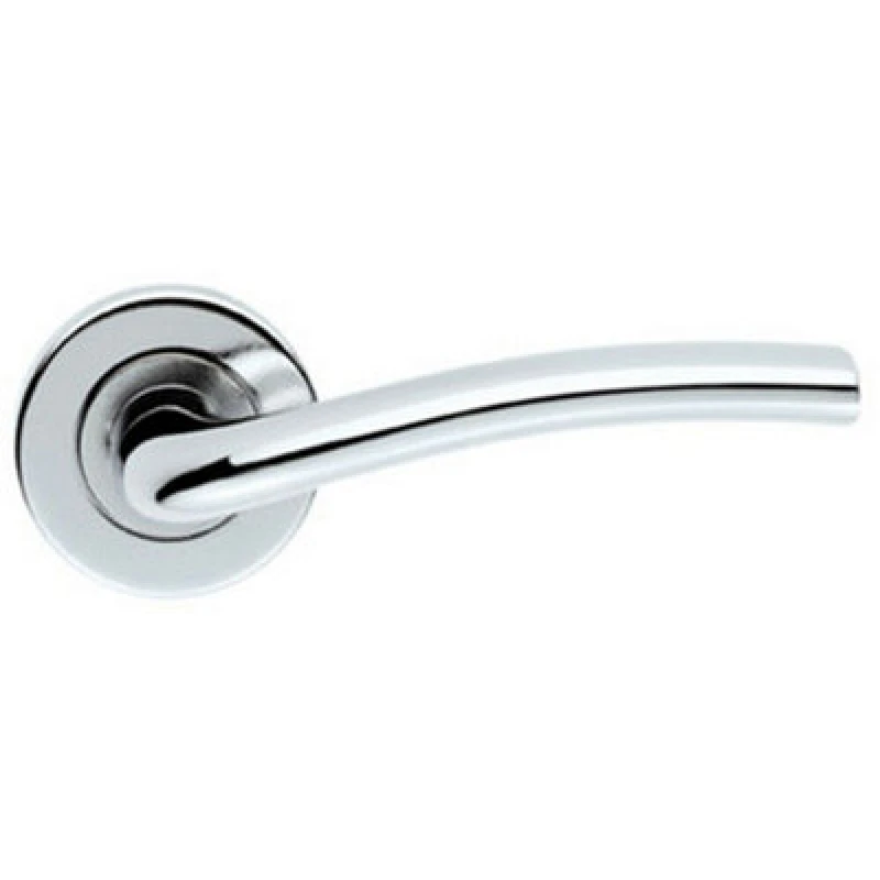 Image of Loops PAIR Raised Lever with Smooth Edges Concealed Fix Round Rose Polished Chrome Multi