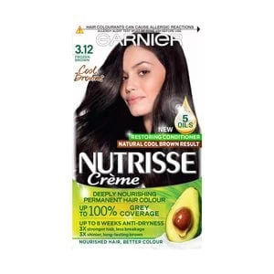 Image of Garnier Nutrisse Permanent Hair Dye Frozen Brown 3.12