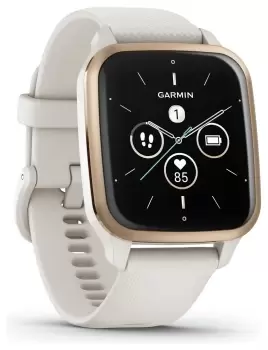 Image of Garmin Venu Sq 2 Music Edition Smartwatch - Ivory/ Gold