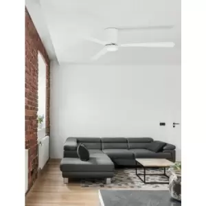 Image of Netlighting Merano Lauderdale Ceiling Fan Aluminium Matt White 3ABS Wood Blades