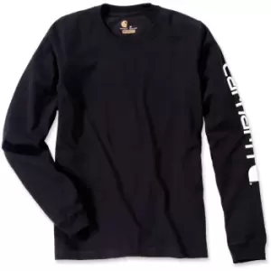 Image of Carhartt Mens Long Sleeve Rib Knit Crew Neck Signature Logo T-Shirt XXL - Chest 50-52' (127-132cm)