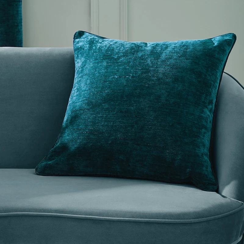 Image of Hyperion 'Selene' Luxury Chenille Cushion Teal