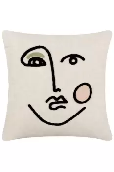 Image of Cleo Linear Crewel Woven Polyester Filled Cushion