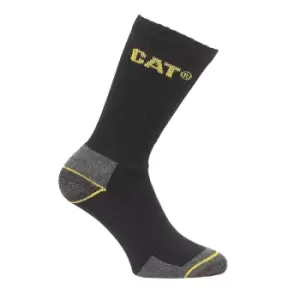Image of Caterpillar Crew Work Sock - 3 Pair Pack / Mens Socks (11-14) (Black)