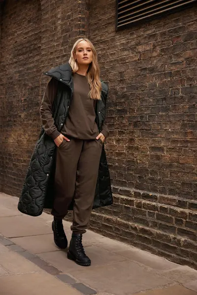 Image of Long Tall Sally Tall Cuffed Drawstring Joggers Brown