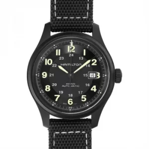 Image of Khaki Field Automatic Black Dial Titanium Mens Watch