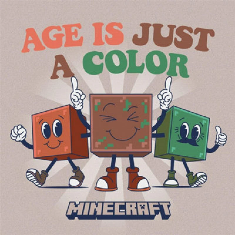 Image of Minecraft Minecraft Age Is Just A Color Canvas Print in Beige Beige One Size Unisex 5063652223437