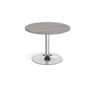 Image of Dams MTO Trumpet Base Circular Boardroom Table 1000mm - Chrome Base, Beech Top