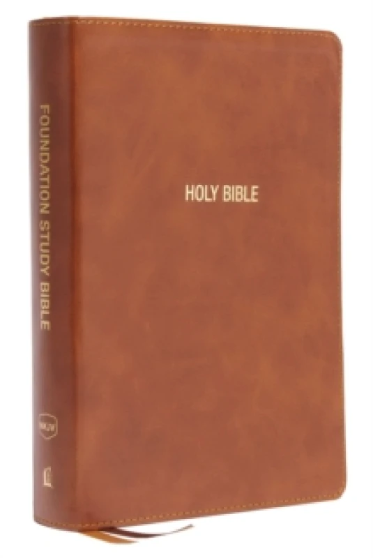 Image of NKJV, Foundation Study Bible, Large Print, Leathersoft, Brown, Red Letter, Thumb Indexed, Comfort Print : Holy Bible, New King James Version Leather /