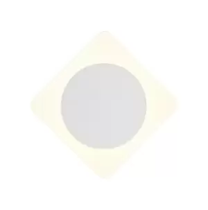 Image of Magnetic Base Wall Lamp, 12W LED 3000K 498lm, 15cm Round 19cm Diamond Centre, Sand White, Acrylic Frosted Diffuser