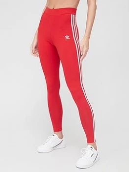 Image of adidas Originals 3 Stripe Tights - Red, Size 8, Women