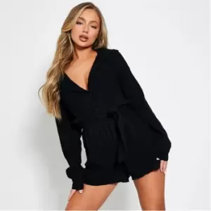 Image of I Saw It First Crinkle Belted Waist Playsuit - Black
