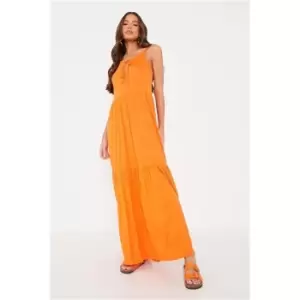 Image of I Saw It First Orange Cami Tiered Smock Maxi Dress - Orange