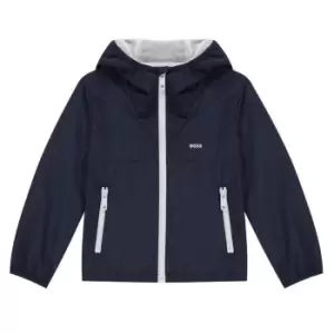 Image of Boss Logo Windbreaker Jacket - Blue