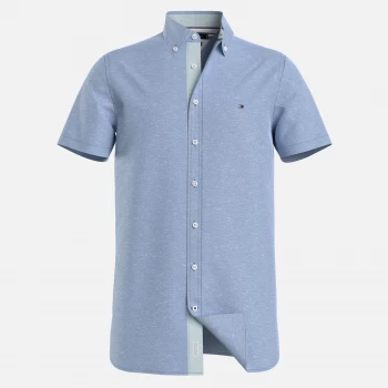 Image of Tommy Hilfiger Mens Slim Fit Twill Shirt - Copenhagen Blue - S