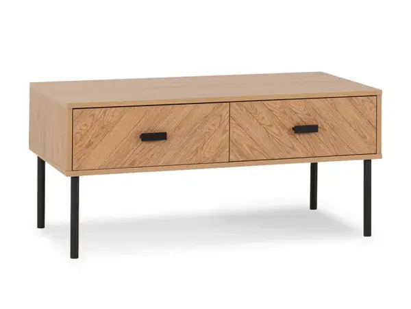 Image of Seconique Leon Oak 2 Drawer Coffee Table